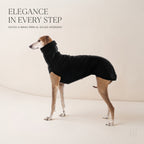 Jersey Polar de Cuello Alto para Galgos, Whippets y Lebreles – Abrigo Térmico Elástico de Forro Polar Jaspeado