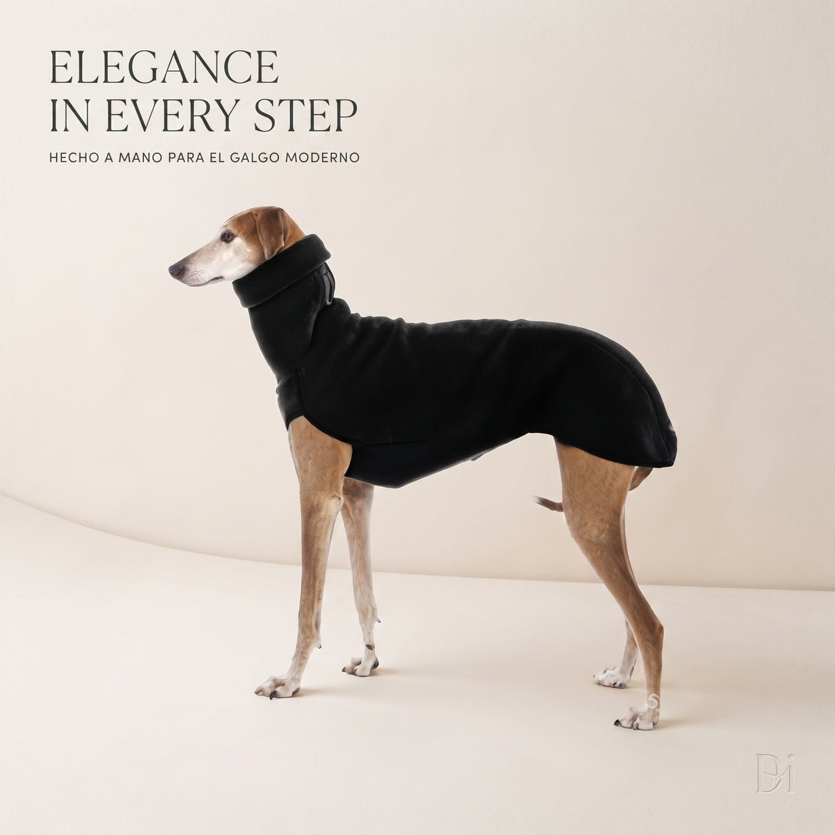 Jersey Polar de Cuello Alto para Galgos, Whippets y Lebreles – Abrigo Térmico Elástico de Forro Polar Jaspeado