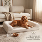 Cama Ortopédica Para Perros Cesta Para Perros Con Almohada En 3 Lados, Funda Extraíble Y Lavable Base Antideslizante 90 X 69 X 18 Cm Beige