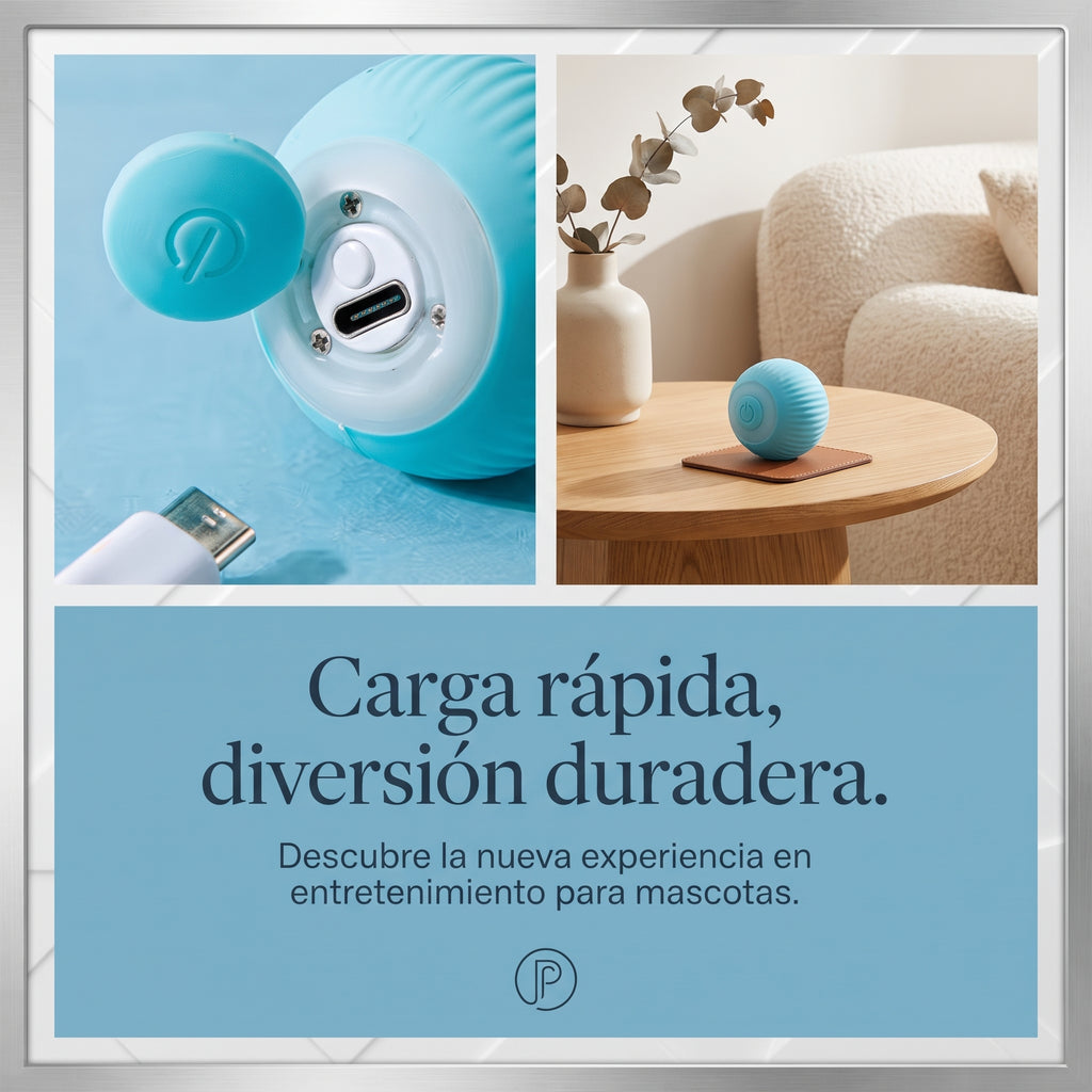 Pelota Interactiva Inteligente para Gatos – Juguete Rodante Automático con Sensor de Obstáculos y Recarga USB