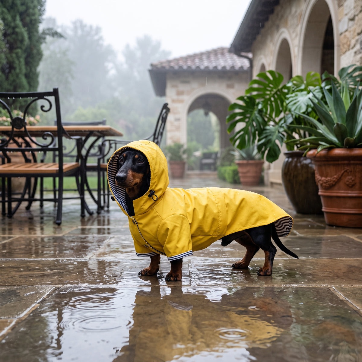 Chubasquero Impermeable con Capucha para Perros | Chaqueta Cortavientos Estilo Deportivo