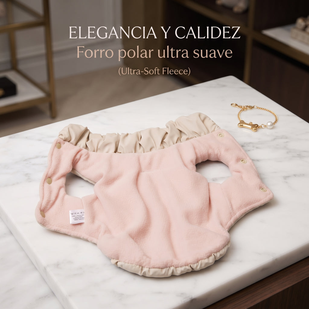 Chaleco Acolchado Térmico para Perros y Gatos con Arnés Integrado – Chaqueta Impermeable de Invierno sin Mangas
