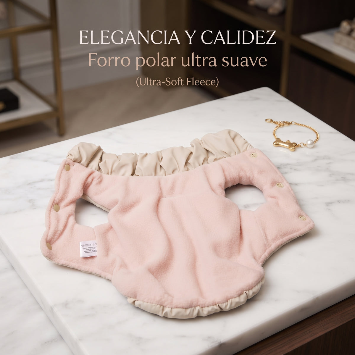 Chaleco Acolchado Térmico para Perros y Gatos con Arnés Integrado – Chaqueta Impermeable de Invierno sin Mangas