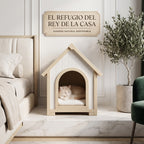 Caseta de Madera Maciza para Perros Pequeños y Gatos – Casa Refugio de Interior y Exterior con Tejado a Dos Aguas