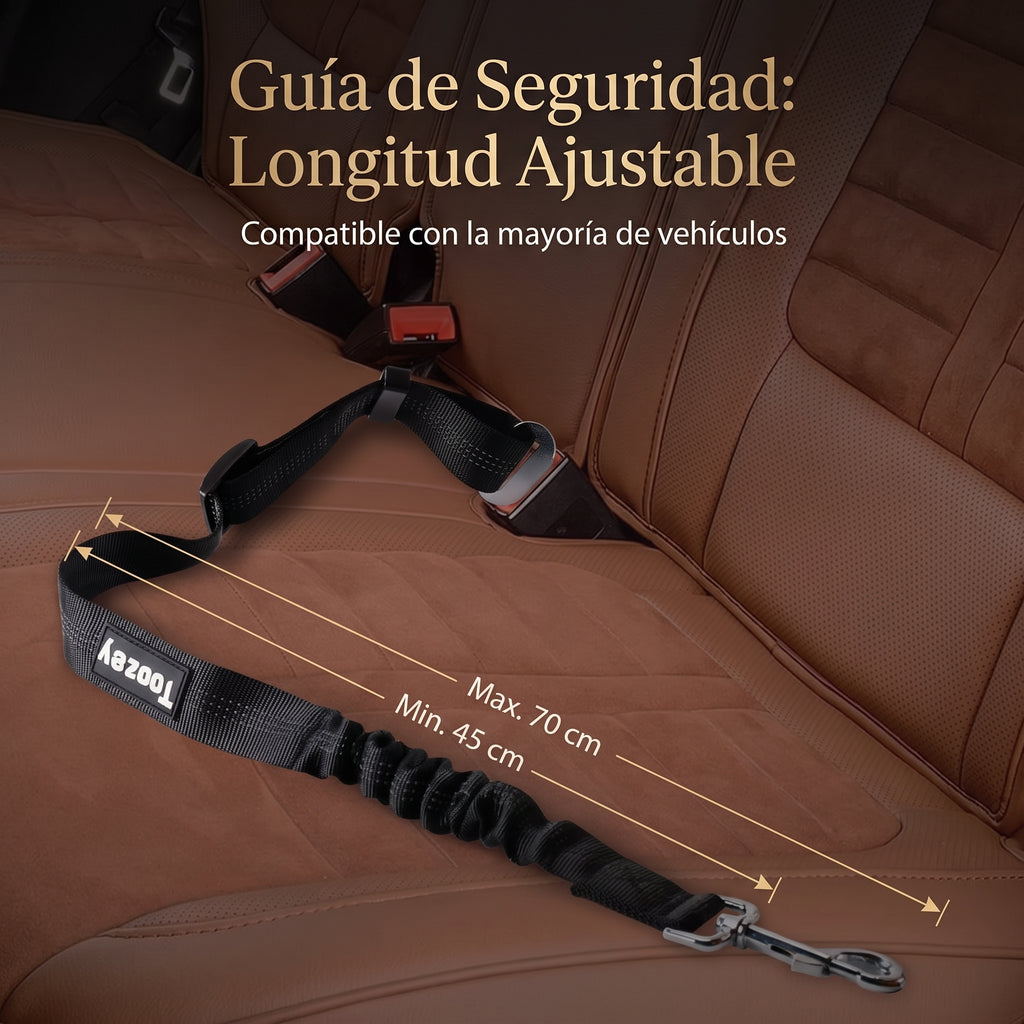 Perro Cinturón De Seguridad, Elástico Ruck Dämp Fung Y Fuerte Mosquetón, Ajustable Perros Correa Alta Seguridad Para Todas Las Razas Perros Y Gatos, Negro