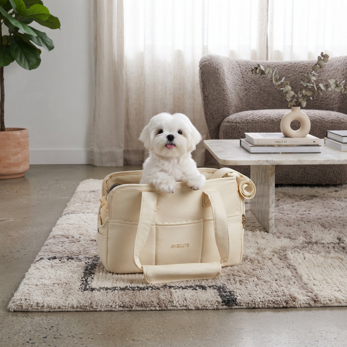 Bolso Transportín Vintage de Algodón Acolchado con Base Rígida | CloudTote