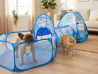 Parque de Juegos 3 en 1 para Gatos y Perros – Tienda de Campaña, Túnel Interactivo y Piscina de Bolas Plegable