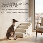 Escalera Rampa de Espuma Ortopédica para Mascotas – Escalones Antideslizantes para Sofás y Camas Altas