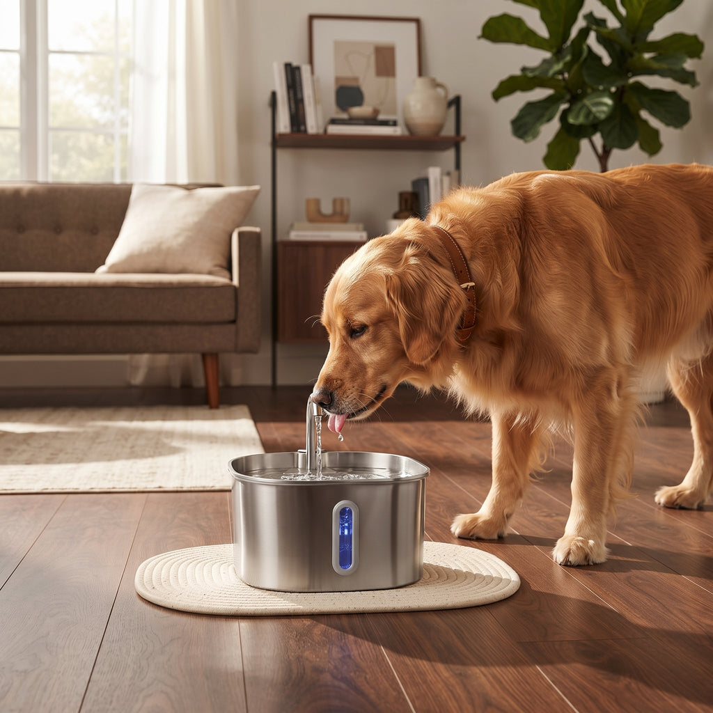 Fuente de Agua Automática en Acero Inoxidable para Gatos | 2.2L