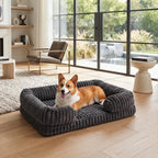 Cama Sofá Ortopédica Antiestrés para Perros y Gatos – Colchón Ergonómico de Pana Acolchada con Funda Extraíble y Lavable