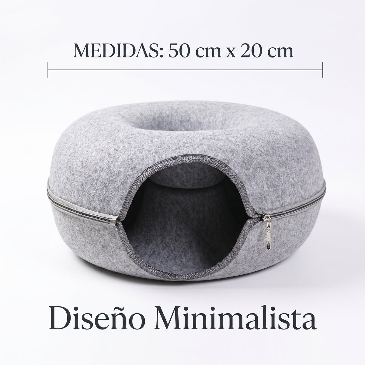 Túnel Cama en Forma de Donut para Gatos - Juguete Interactivo 2 en 1