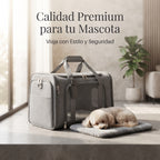 Bolsa de Transporte Homologada para Mascotas – Transportín Transpirable para Perros y Gatos (Cabina de Avión, Tren y Coche)