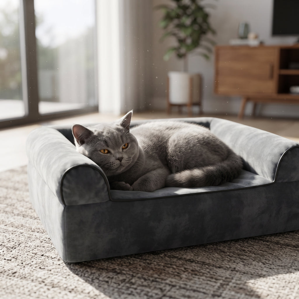 Cama De Gel Refrescante Para Perros Con Fondo Antideslizante Soporte De Espuma Gruesa De 2 Capas Funda Extraíble 102 X 81 X 30,5 Cm Gris
