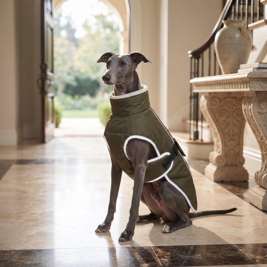 Chaqueta de Invierno Térmica e Impermeable para Perros – Abrigo Acolchado con Forro Polar y Bandas Reflectantes