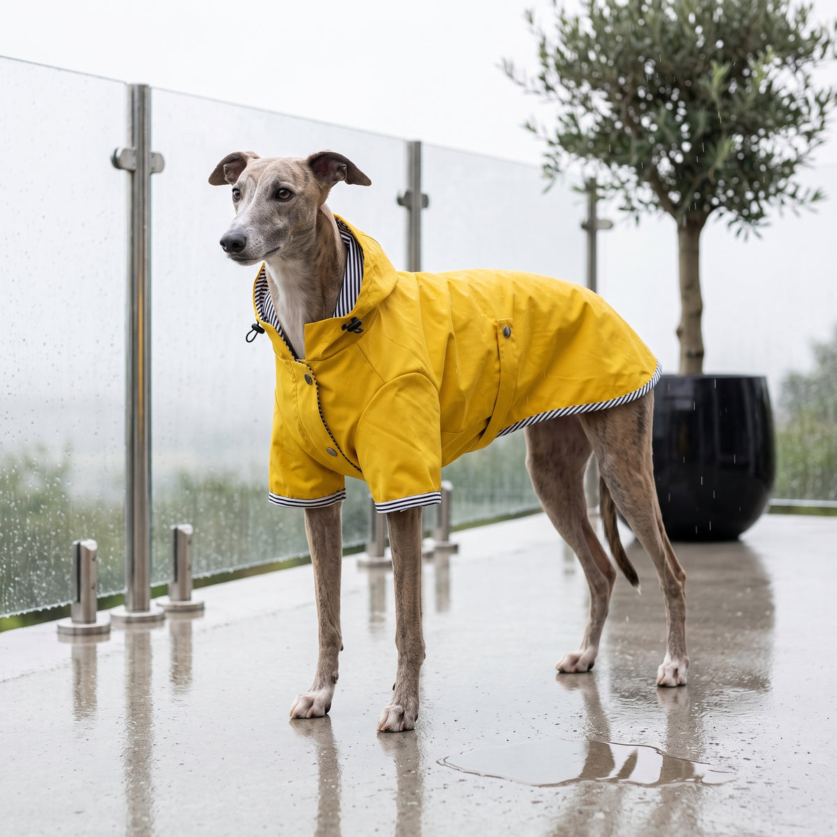 Chubasquero Impermeable con Capucha para Perros | Chaqueta Cortavientos Estilo Deportivo