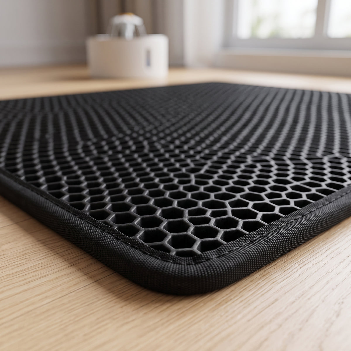 Alfombrilla para Arena de Gatos de Doble Capa EVA (55x75 cm) | Mat Atrapa-Arena Impermeable y Lavable