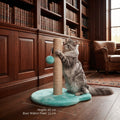 Poste Rascador Compacto para Gatos con Base Estable y Pelota Colgante de Juego