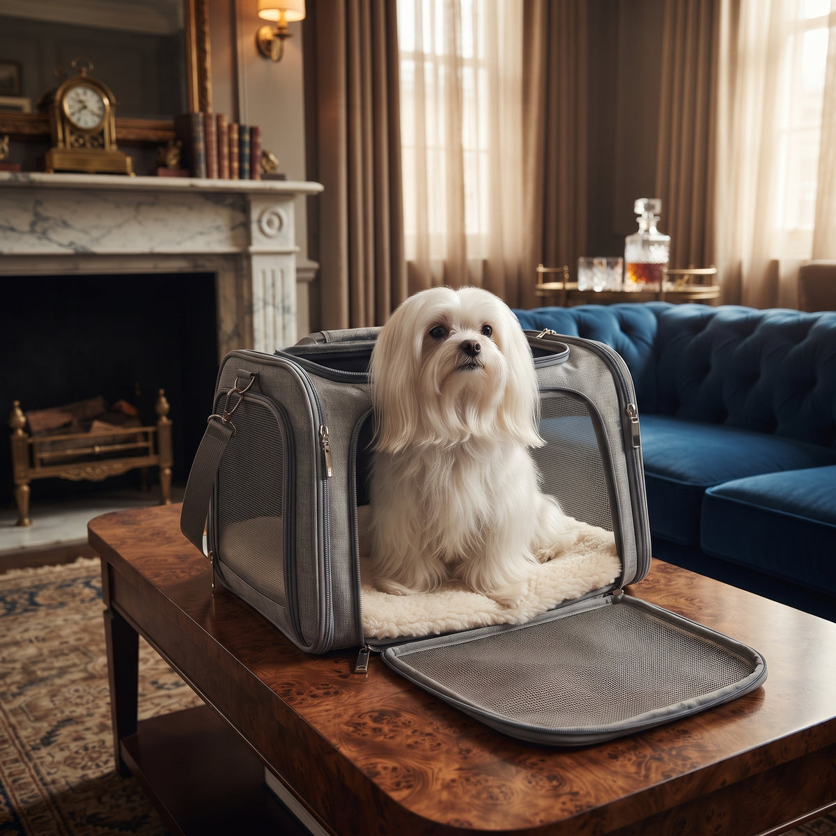 Bolsa de Transporte Homologada para Mascotas – Transportín Transpirable para Perros y Gatos (Cabina de Avión, Tren y Coche)