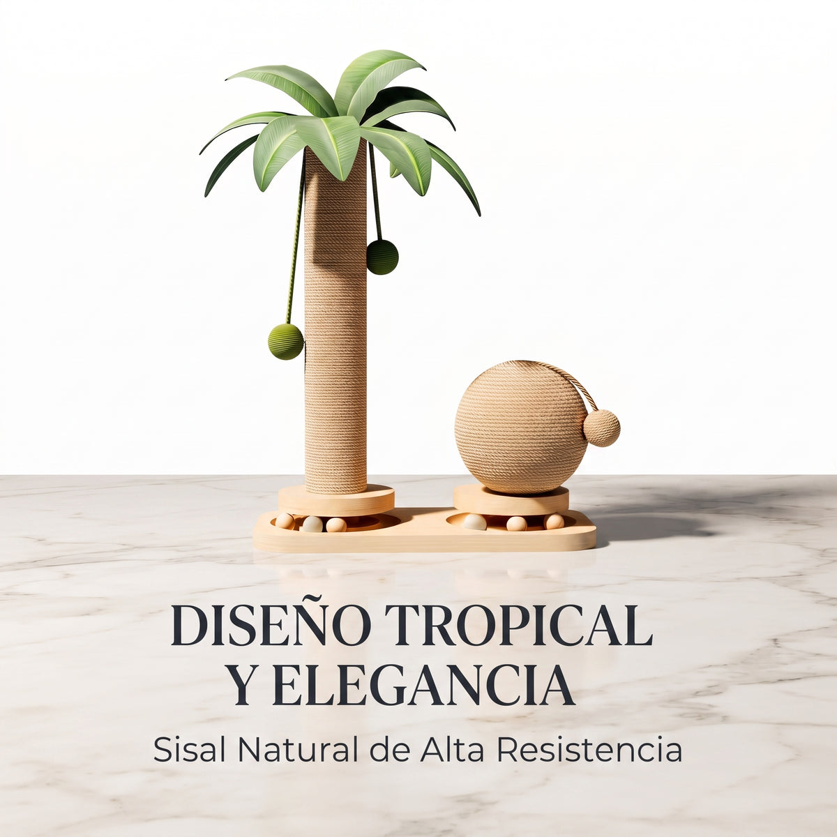 Rascador Torre con Diseño de Palmera de Coco y Sisal para Gatos