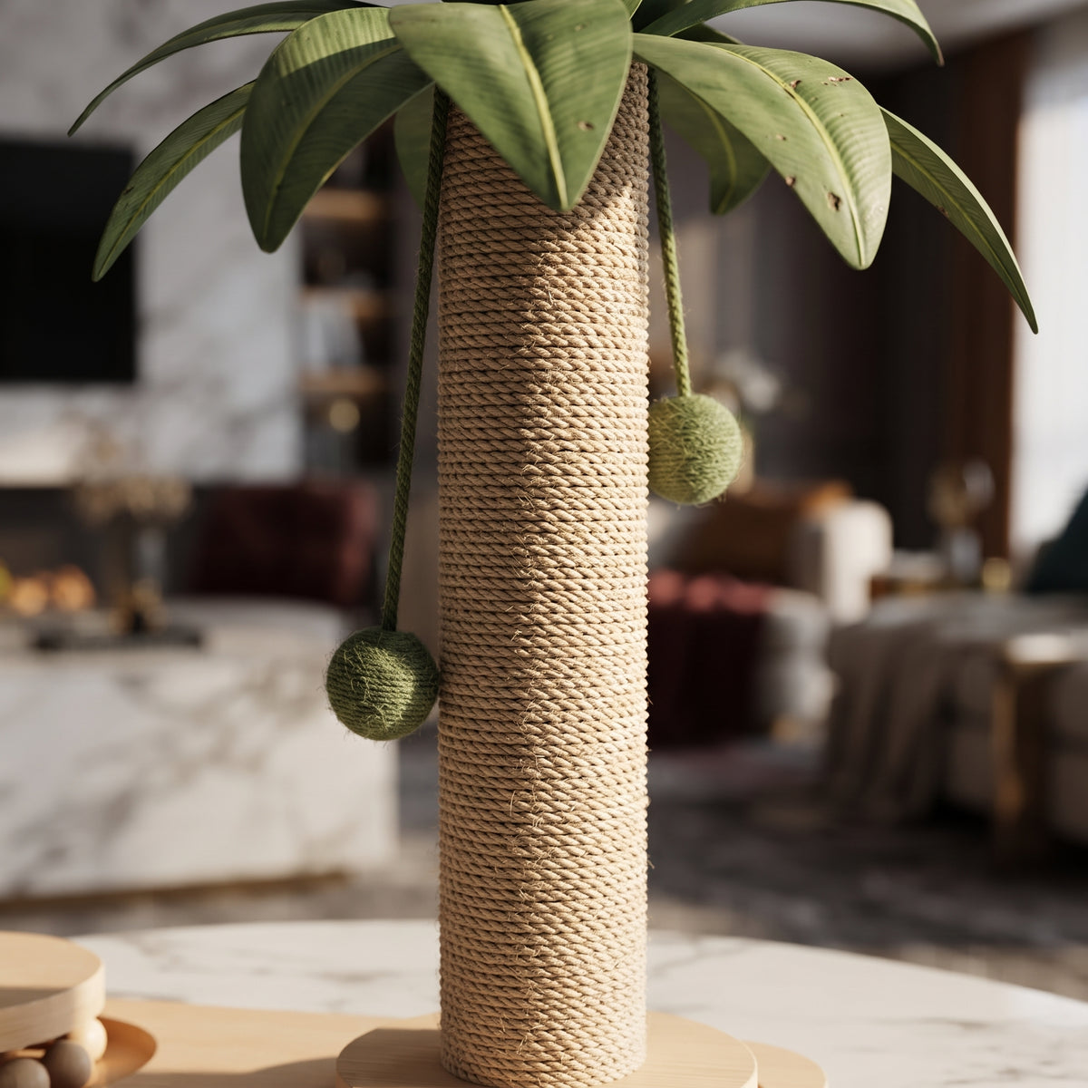 Rascador Torre con Diseño de Palmera de Coco y Sisal para Gatos