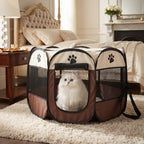 Parque Plegable Octogonal para Perros y Gatos - Tienda de Campaña y Valla Transpirable para Mascotas