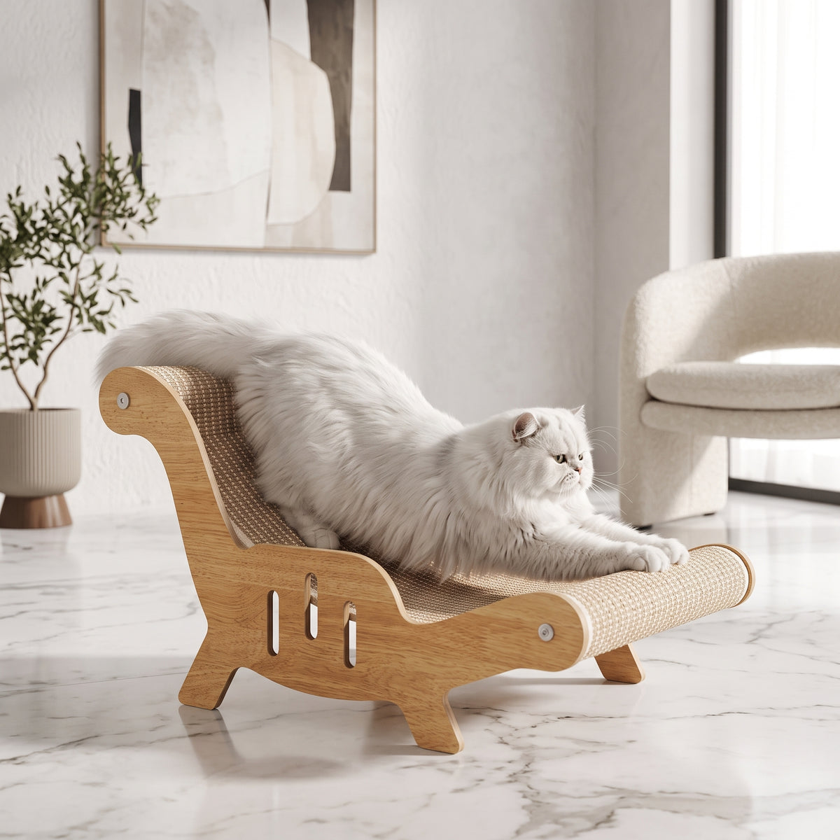 Cama Rascador Elevada de Sisal para Gatos | Nido de Descanso y Juego Antideslizante
