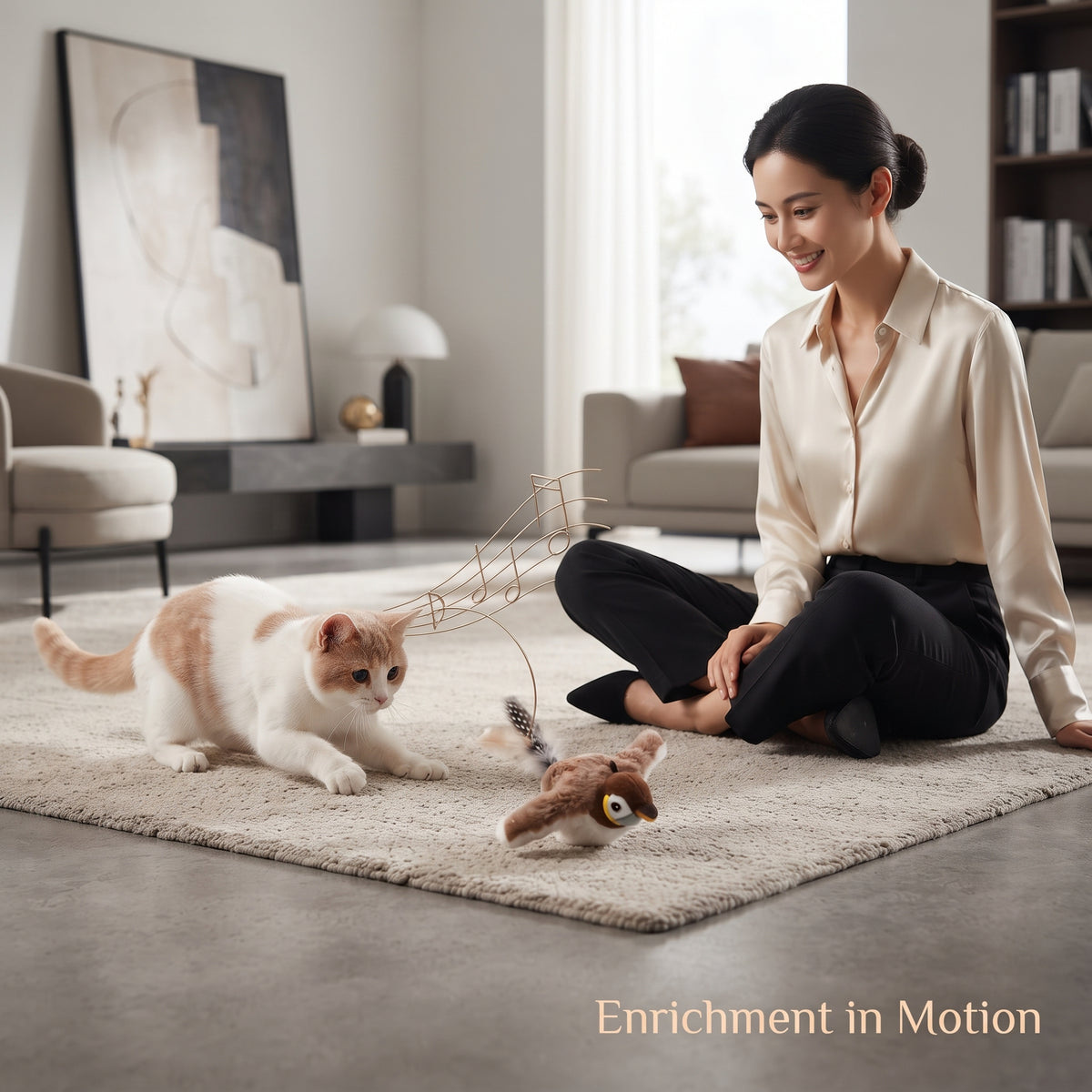 Pájaro Aleteador Interactivo con Catnip y Sonido para Gatos – Recargable por USB