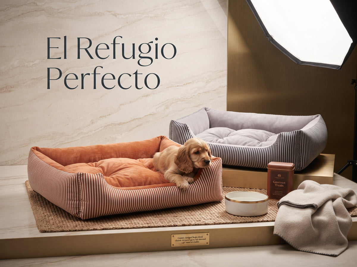 Cama Sofá Acolchada para Mascotas – Nido Térmico 4 Estaciones con Bordes Elevados para Perros y Gatos