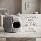Cama Cueva Cerrada de Invierno para Gatos - Cesta Nido Acolchada
