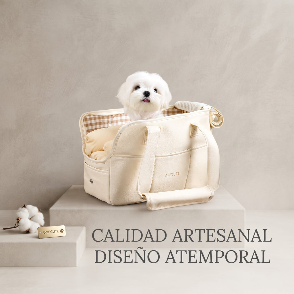 Bolso Transportín Vintage de Algodón Acolchado con Base Rígida | CloudTote