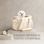 Bolso Transportín Vintage de Algodón Acolchado con Base Rígida | CloudTote