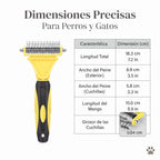 Peine Rastrillo Deslanador de Doble Cara para Perros y Gatos – Acero Inoxidable