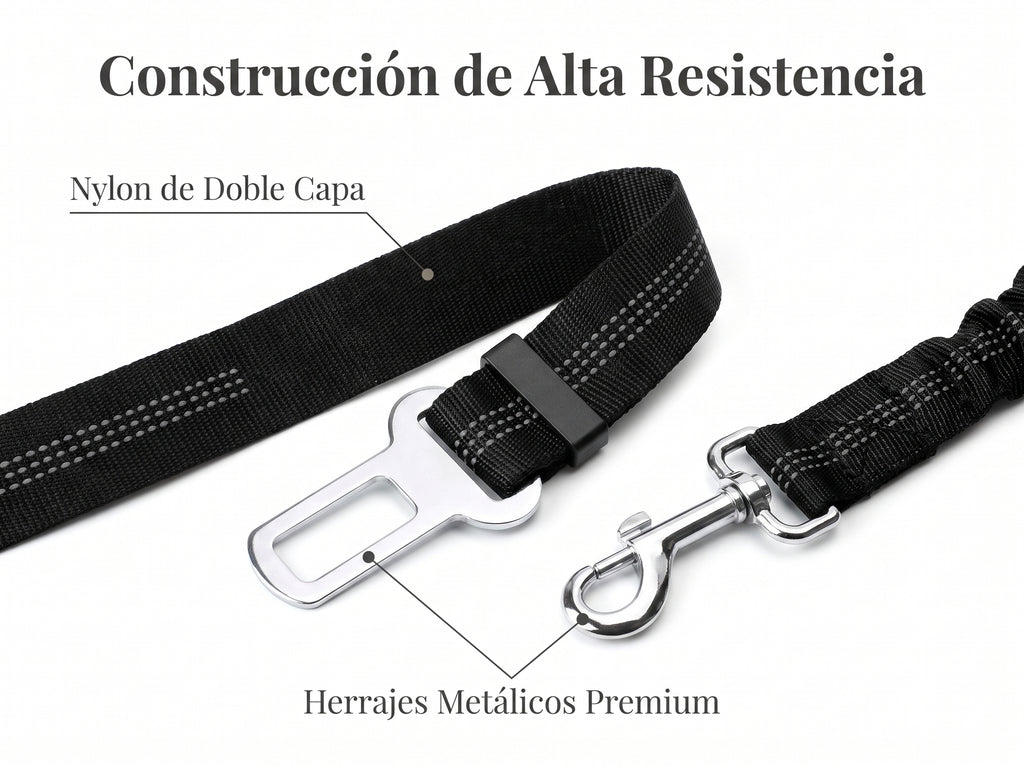 Perro Cinturón De Seguridad, Elástico Ruck Dämp Fung Y Fuerte Mosquetón, Ajustable Perros Correa Alta Seguridad Para Todas Las Razas Perros Y Gatos, Negro