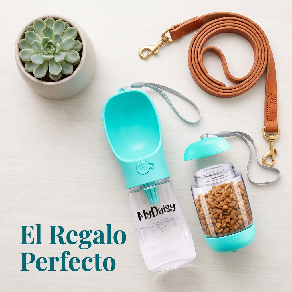 Bebedero Portátil 3 en 1 de 550 ml para Perros y Mascotas