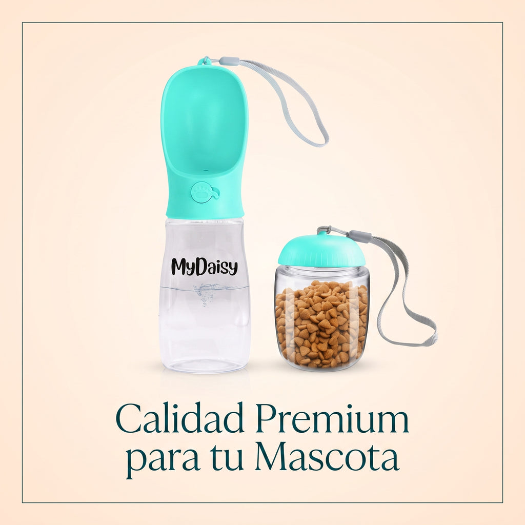Bebedero Portátil 3 en 1 de 550 ml para Perros y Mascotas