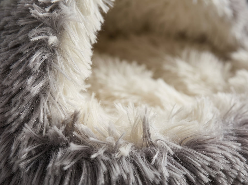 Cama Cueva 2 en 1 de Felpa Suave y Térmica para Gatos y Perros Pequeños – Saco de Dormir Antiansiedad