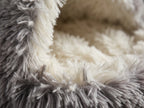 Cama Cueva 2 en 1 de Felpa Suave y Térmica para Gatos y Perros Pequeños – Saco de Dormir Antiansiedad