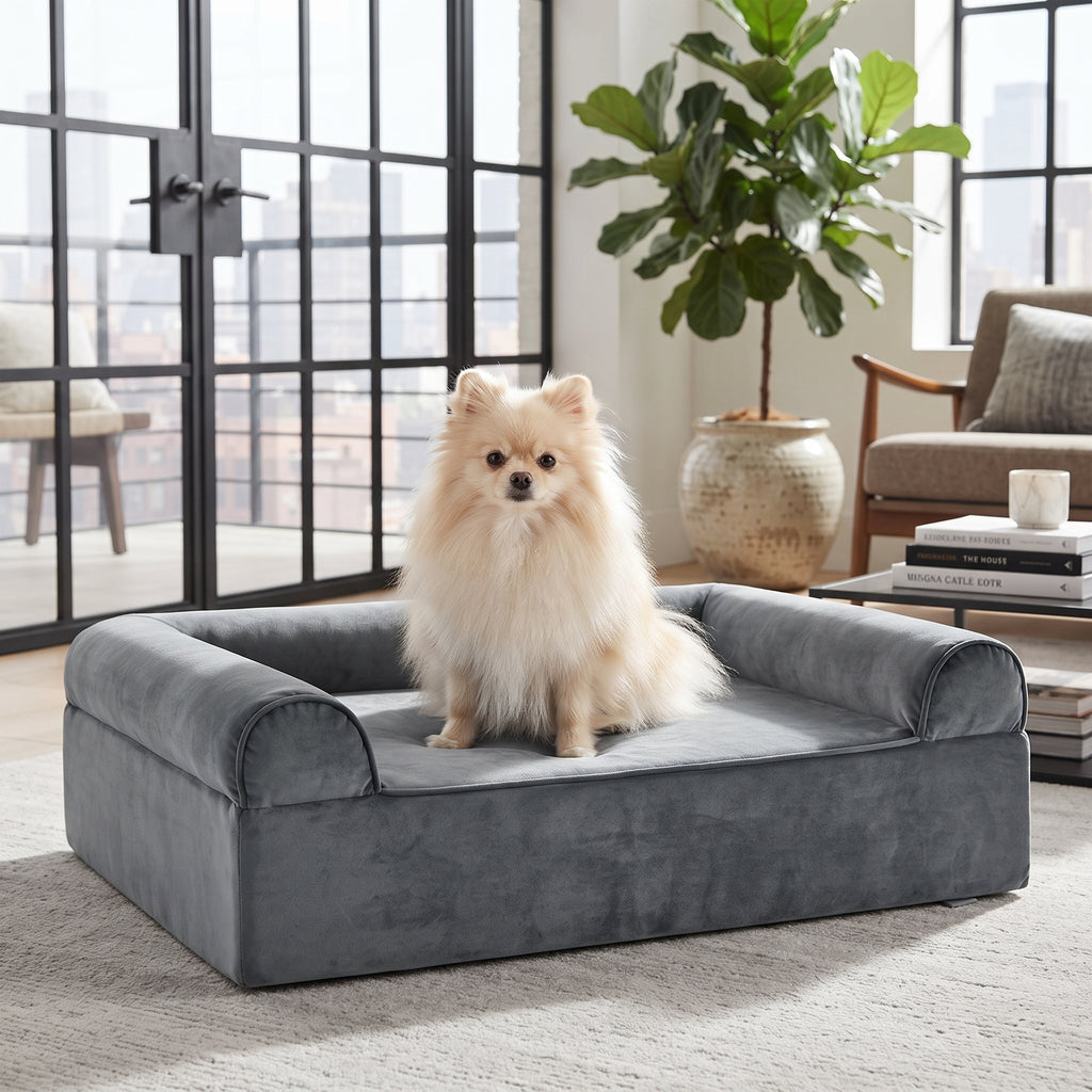 Cama De Gel Refrescante Para Perros Con Fondo Antideslizante Soporte De Espuma Gruesa De 2 Capas Funda Extraíble 102 X 81 X 30,5 Cm Gris