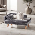 Cama Sofá Elevada para Mascotas con Cojín, Almohada y Patas de Madera