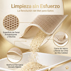 Alfombrilla para Arena de Gatos de Doble Capa EVA (55x75 cm) | Mat Atrapa-Arena Impermeable y Lavable