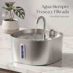 Fuente de Agua Automática en Acero Inoxidable para Gatos | 2.2L