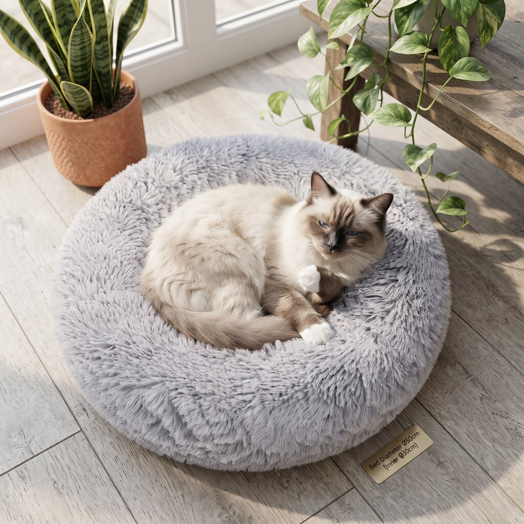 Cama Tipo Donut Para Perros Y Gatos (50 x 50 x 20 cm)