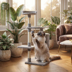 Árbol Rascador Multinivel para Gatos – Torre de Actividades con Cuevas, Hamaca, Escalera de Sisal y Miradores Acolchados