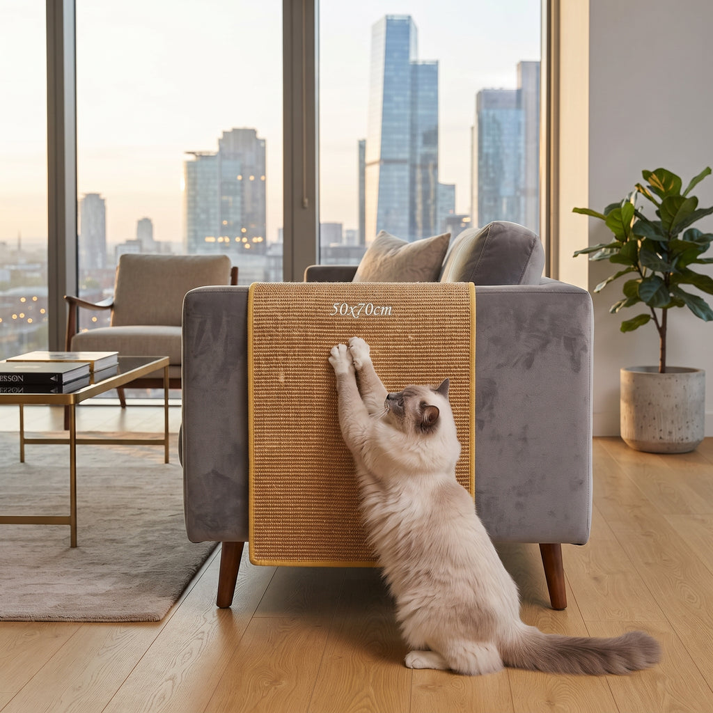 Alfombra Rascador de Sisal Natural para Gatos | Protector de Muebles