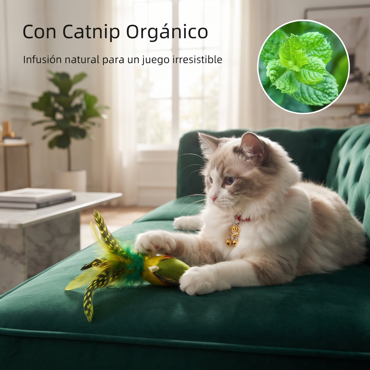 Pájaro Interactivo con Sonido para Gatos – Juguete de Peluche