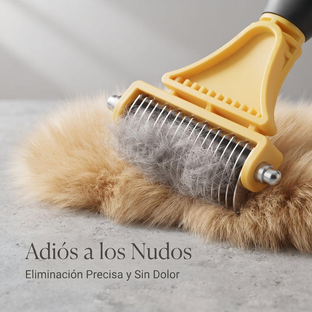 Peine Rastrillo Deslanador de Doble Cara para Perros y Gatos – Acero Inoxidable