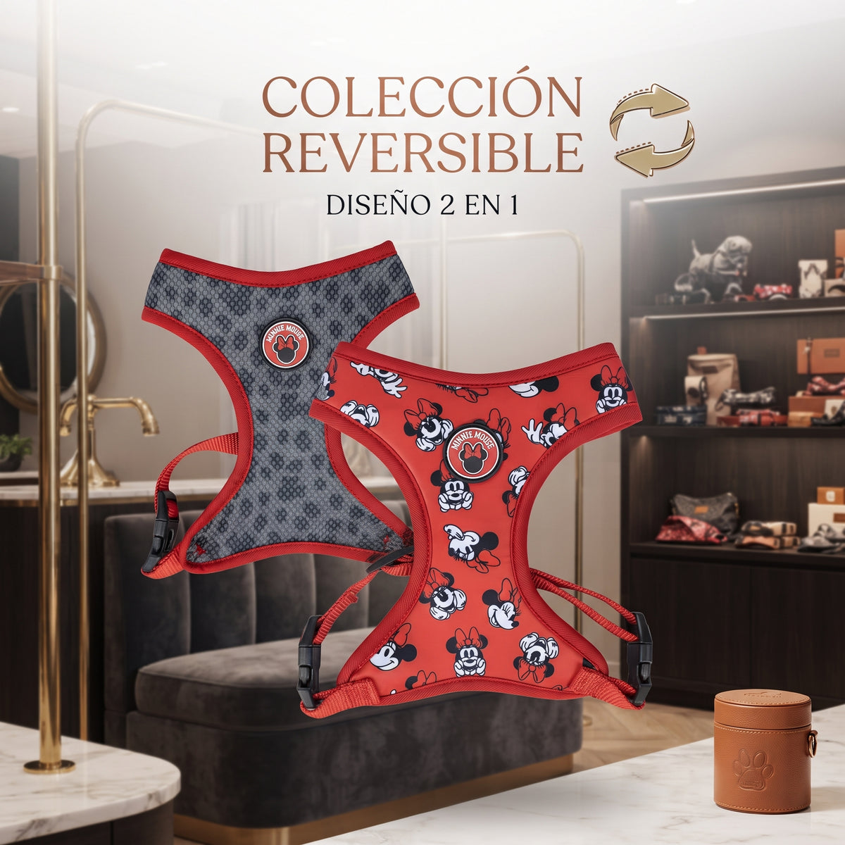 Arnés Reversible Acolchado para Perros y Cachorros – Diseño Doble Cara Ergonómico y Transpirable con Cierre de Seguridad