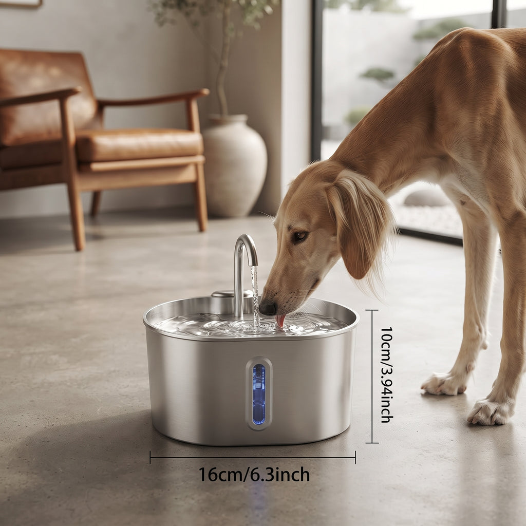 Fuente de Agua Automática en Acero Inoxidable para Gatos | 2.2L
