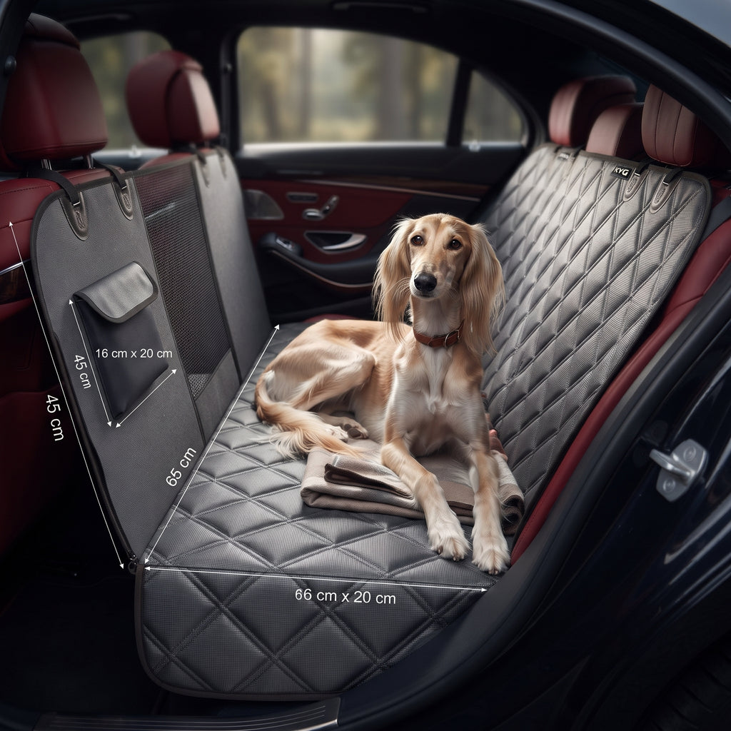 KYG Funda Perros Coche Cubierta De Asiento Para Mascota Impermeable Y Resistente Protector Coche Con Ventana De Malla Visible Y Cremallera Protector Completo Asiento Trasero Y Puertas