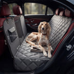 KYG Funda Perros Coche Cubierta De Asiento Para Mascota Impermeable Y Resistente Protector Coche Con Ventana De Malla Visible Y Cremallera Protector Completo Asiento Trasero Y Puertas